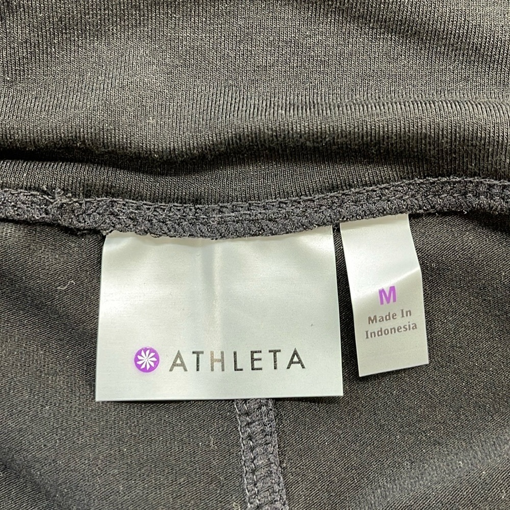 Athleta Black Seaside Fold Over Faux Wrap Assymetrical Hem Pull On Skirt - Picture 4 of 6